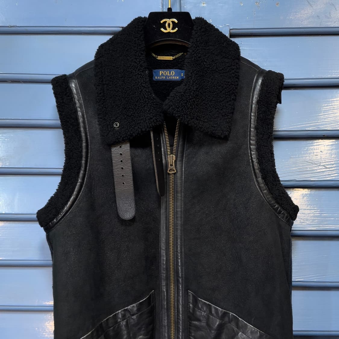 폴로 랄프로렌 B-3 리얼 퍼 레더 베스트 상품이미지2
