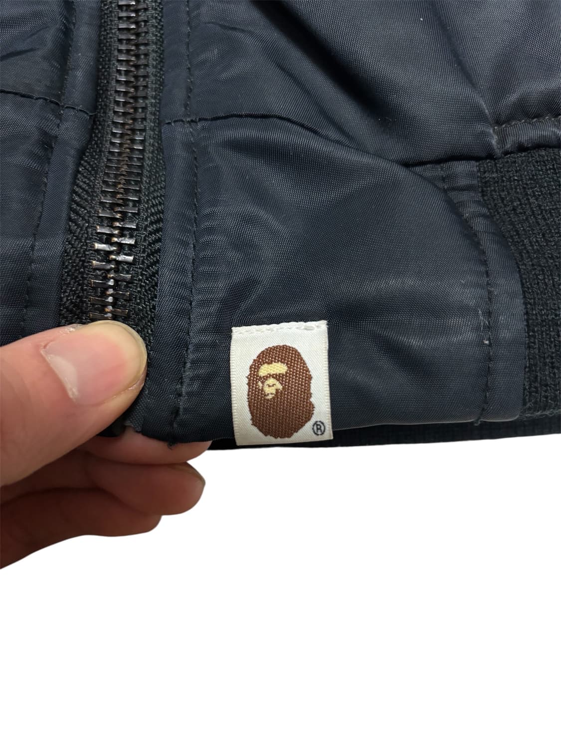 [정품] 베이프 1st 카모 샤크 ma-1 황계 후드 봄버 자켓 L 상품이미지7