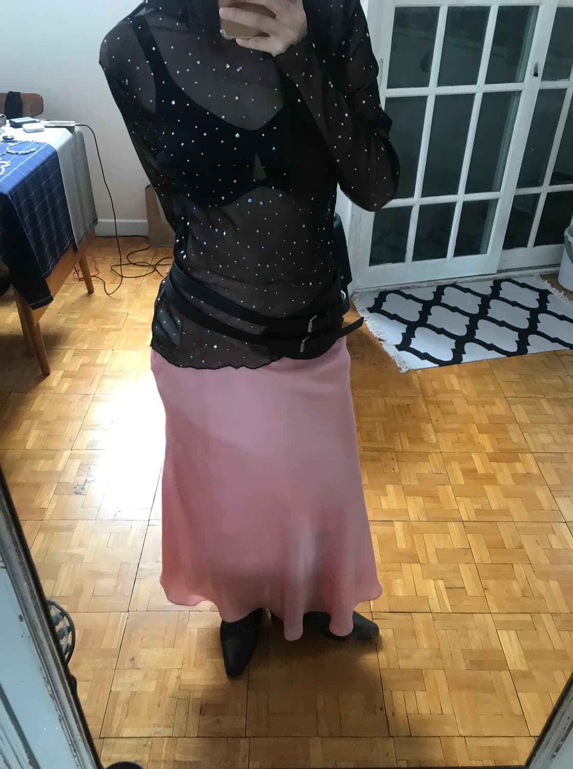 vintage see-through spangle mash top 상품이미지3