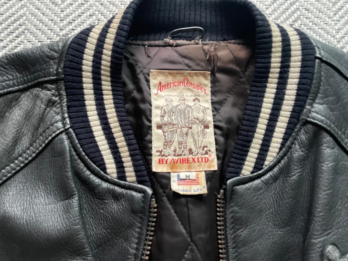 90‘s아비렉스 트랙필드 레더 바시티 자켓  상품이미지6