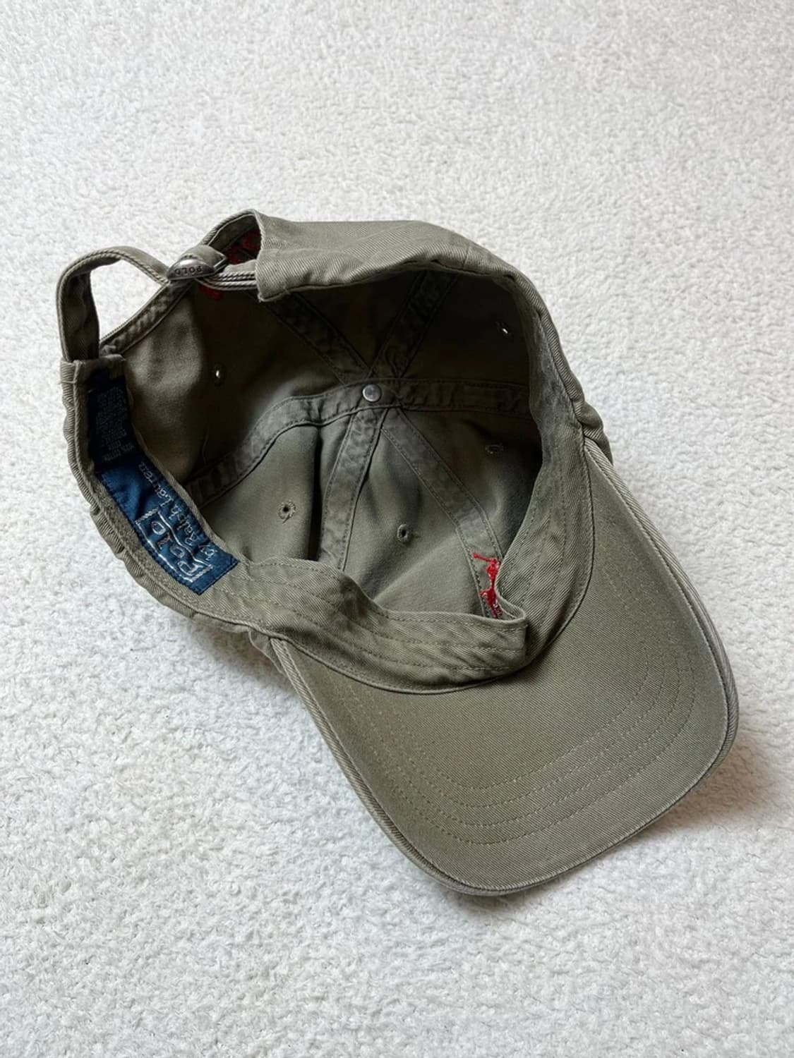 폴로 랄프로렌 00's 피그먼트 카키 로고 볼캡 A1684 상품이미지6