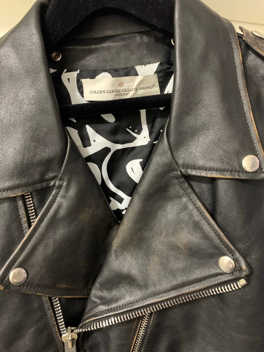 골든구스 / 빈티지 워싱 가죽 자켓 / S (95~100) 상품이미지2