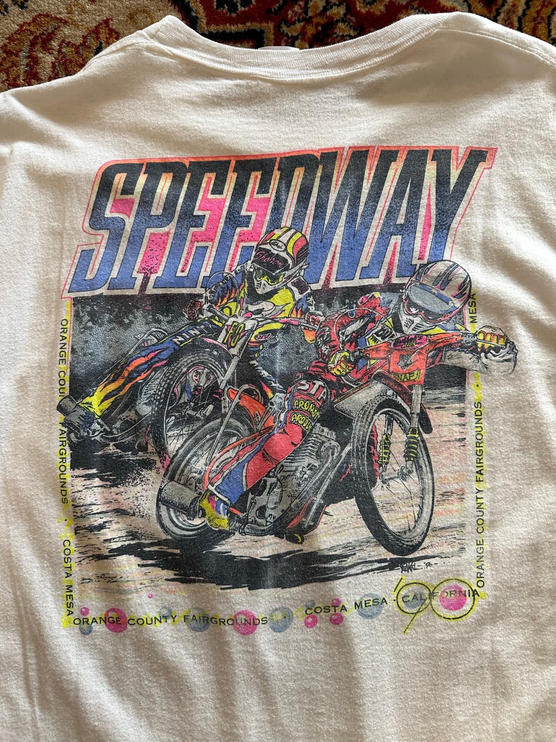 90s 캘리포니아 "Speedway" 더트 트랙 레이싱 티셔츠 - XL 상품이미지1