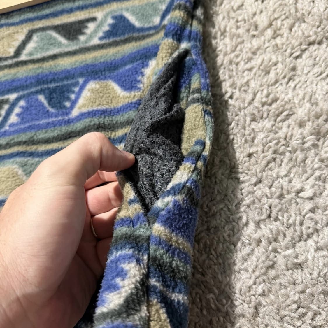 90s 파타고니아 신칠라 1/4집 아즈텍 블루/그린/베이지 USA 상품이미지6