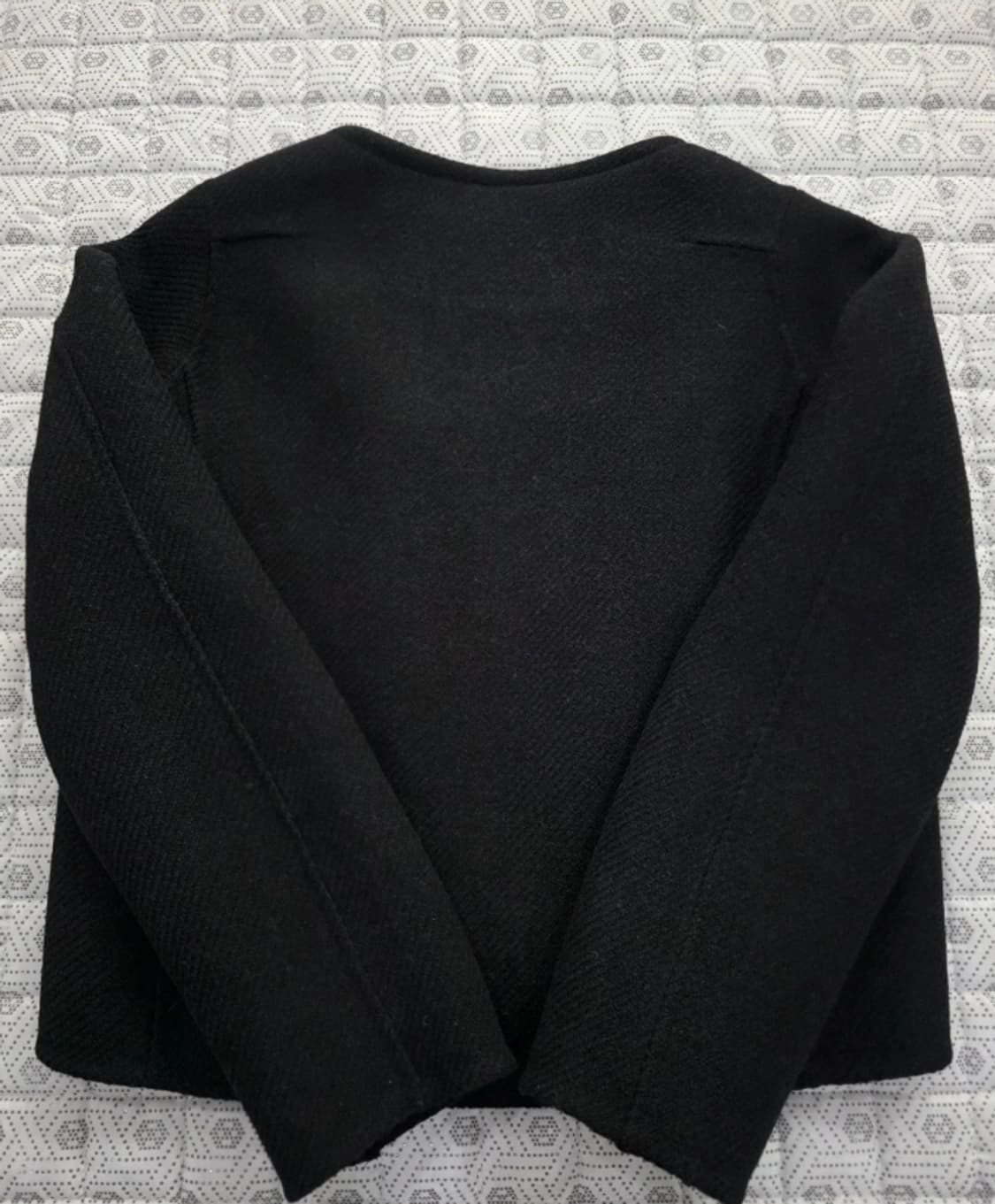 타임 울 100% 블랙 더블버튼 숏코트 ~55 상품이미지6