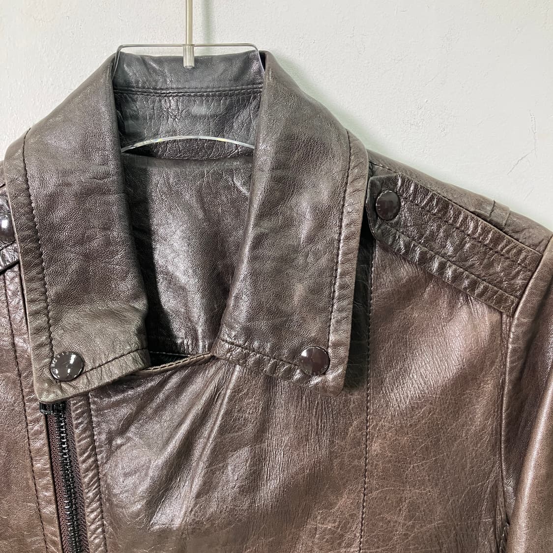 시스템 브라운 양가죽 라이더 자켓  상품이미지4