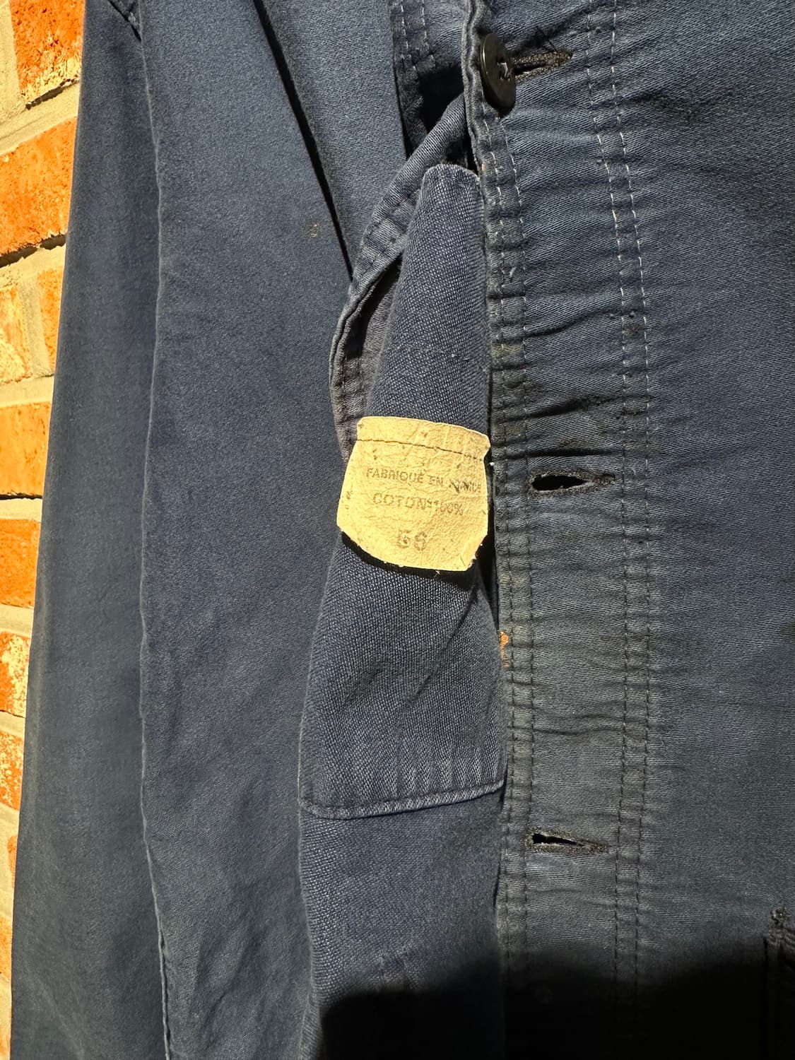 50s French Vintage Moleskin Work Jacket 상품이미지8