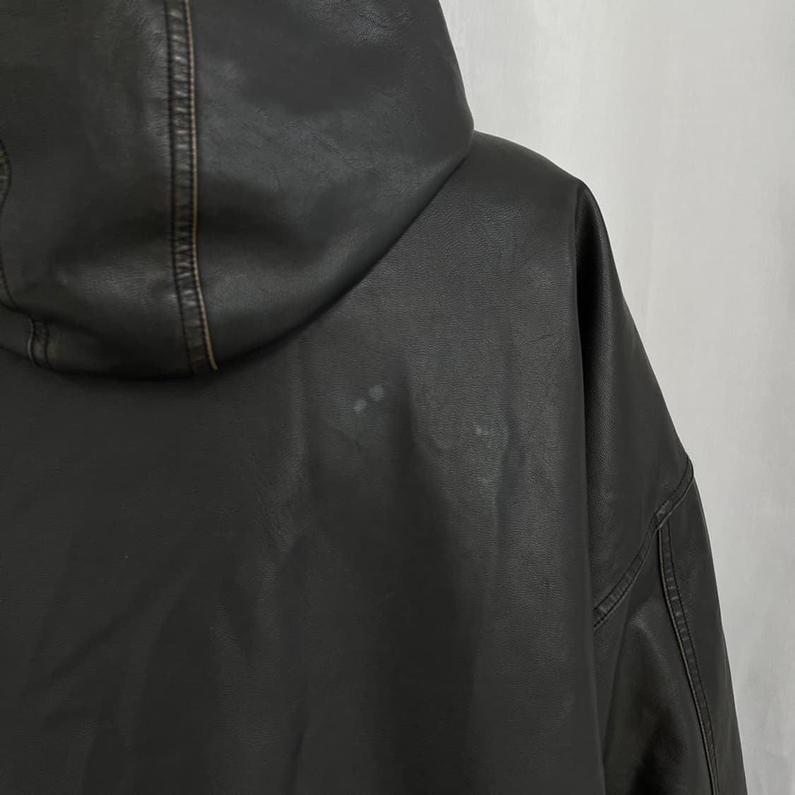 GLAMOUR 글래머 오버핏 레더 후디 자켓/#3625 상품이미지6