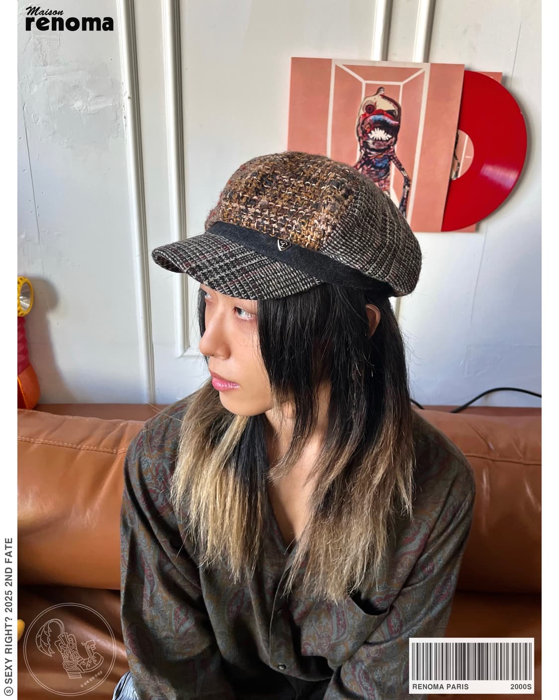 2000s renoma Paris 6-Panel Newsboy Cap 상품이미지1