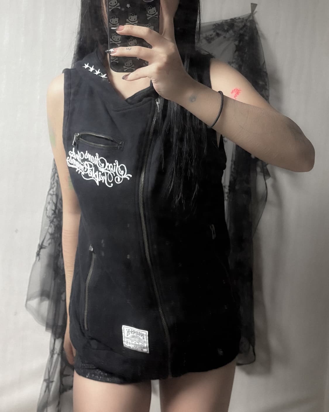 펑크 y2k 후드 베스트 상품이미지2