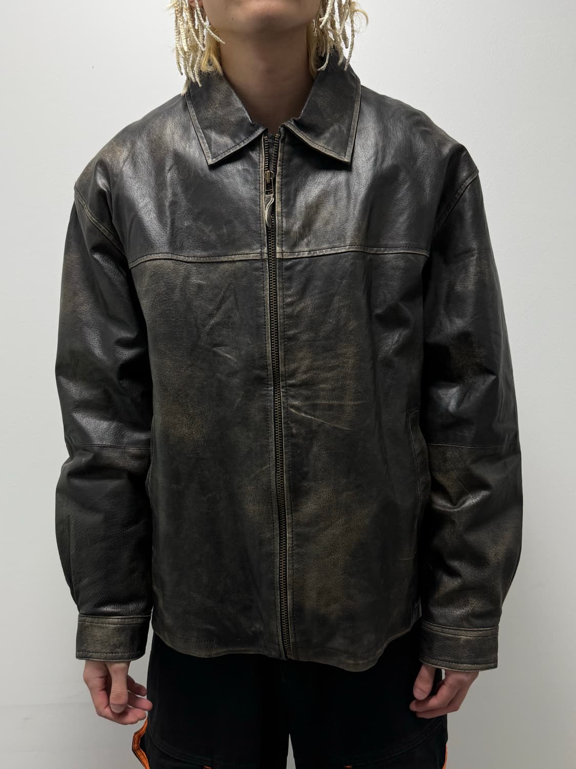 VTG FADE WASH LEATHER JACKET 상품이미지9