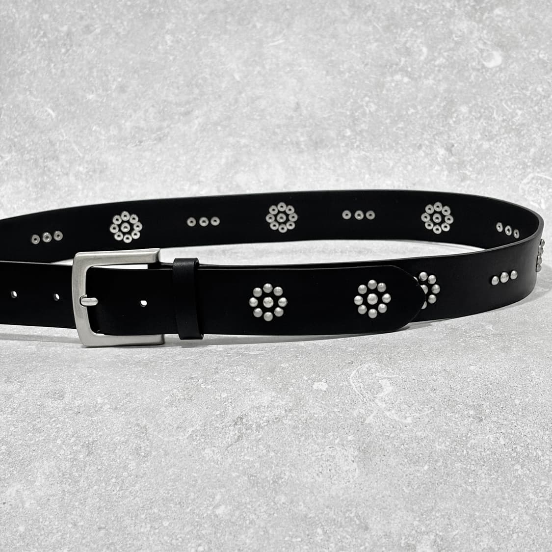 Oribell 데이지 플라워 스터드 이탈리아 소가죽 웨스턴 벨트 상품이미지2