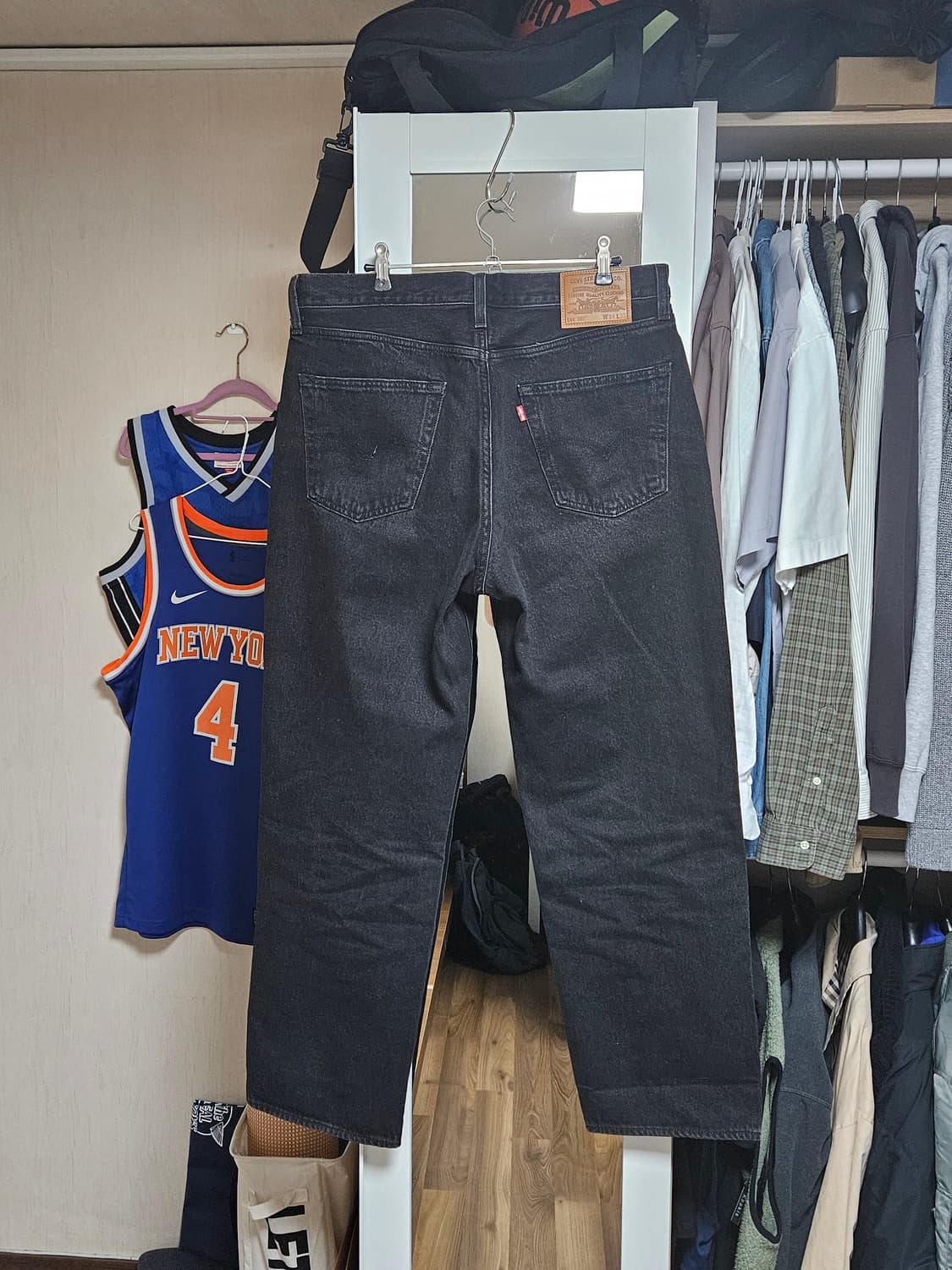 리바이스) 586 루즈 스트레이트 블랙 W34L32 상품이미지4