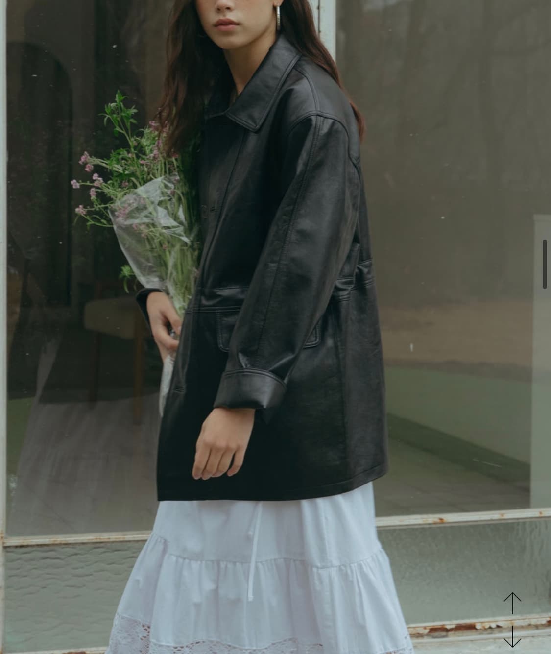 [급처/품절제품] 온무드 비건 레더 자켓 블랙 상품이미지6