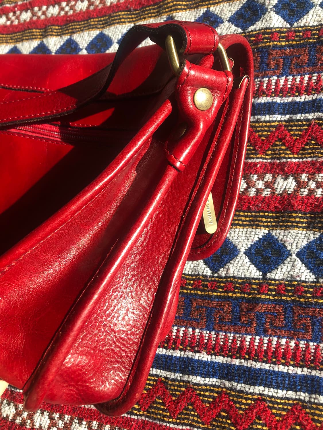 빈티지 이탈리아 레드 사첼백 크로스백 상품이미지10