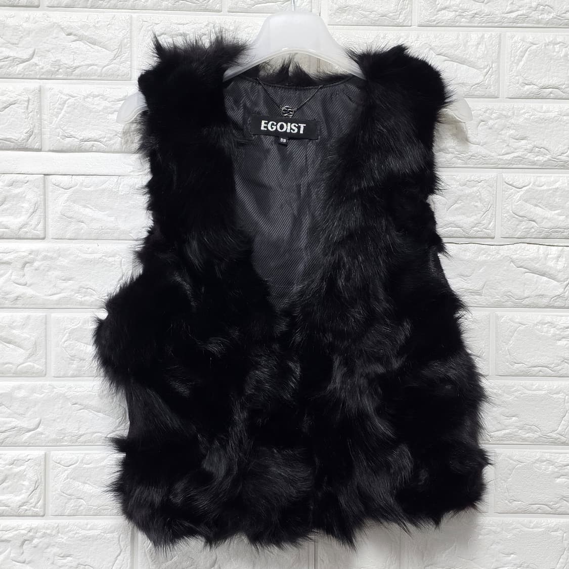 택포// 에고이스트 검정 폭스100% 퍼 베스트 S 상품이미지1