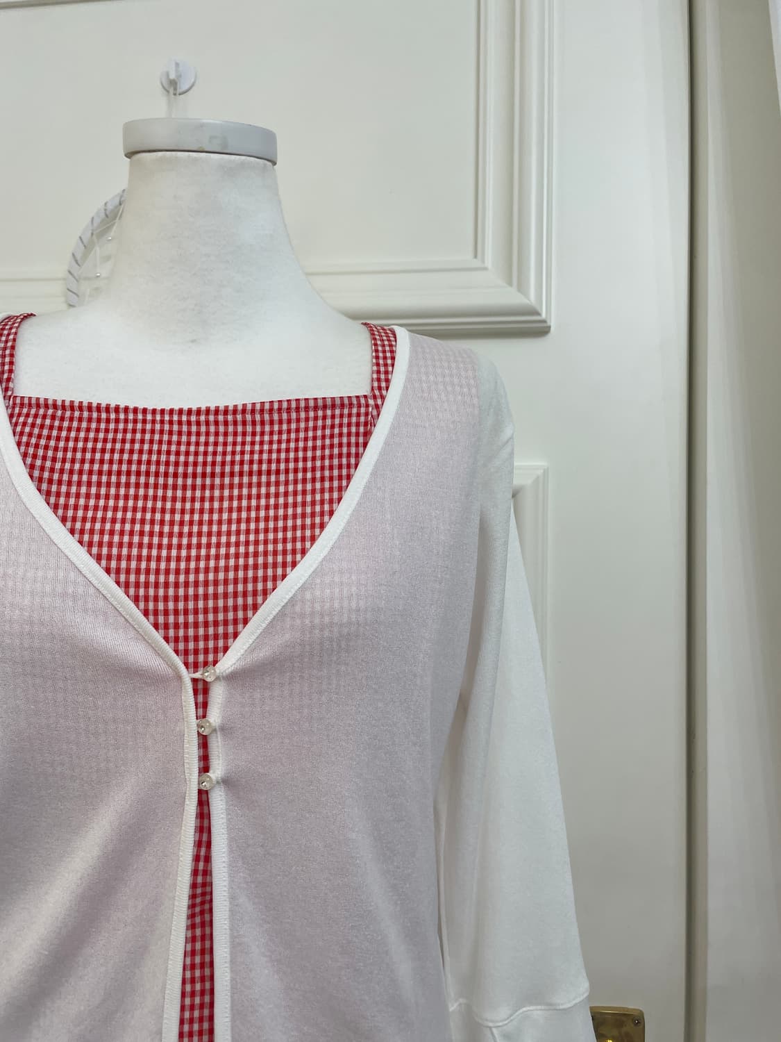 white 3button summer cardigan(size-L) 상품이미지7