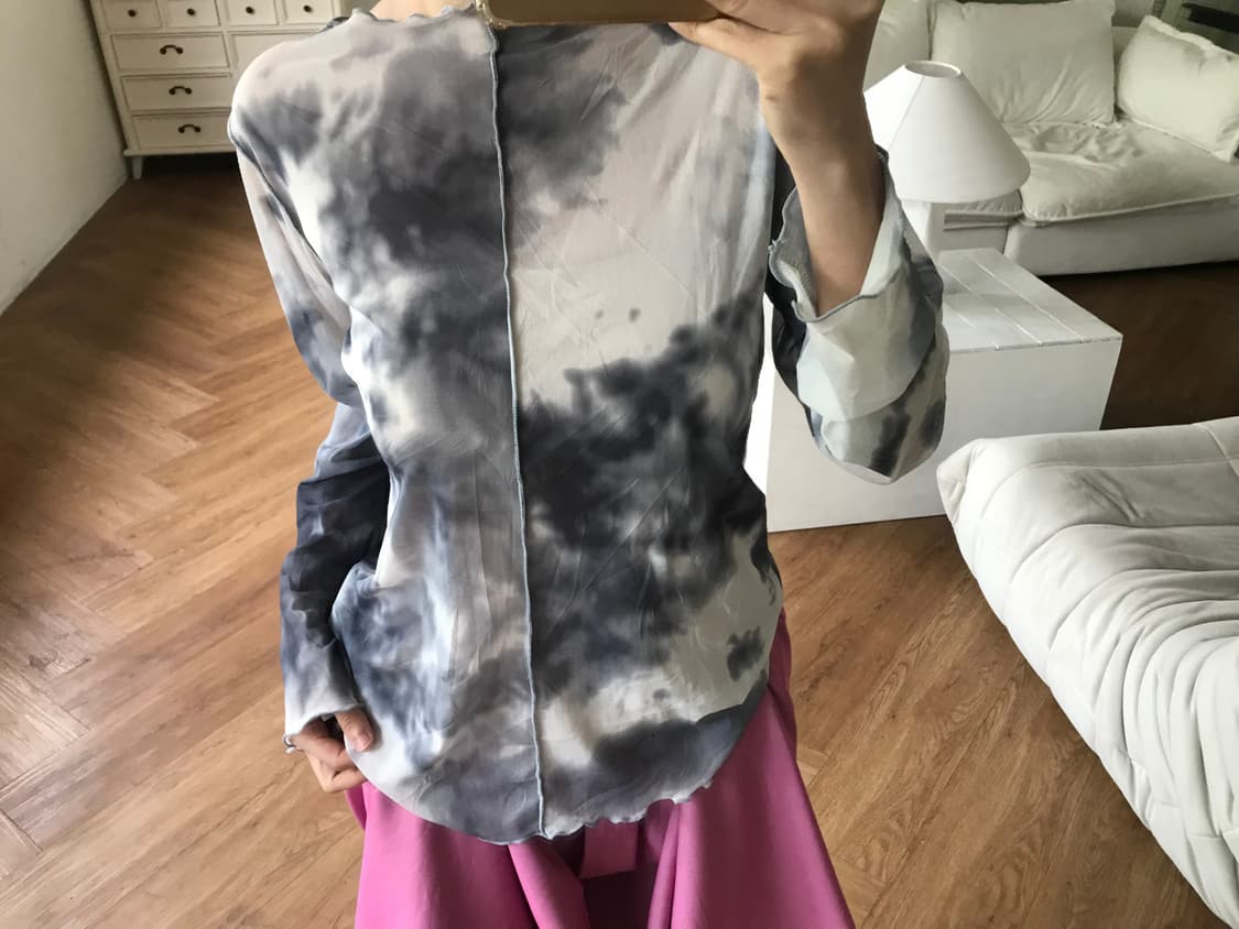 vintage pattern mesh top 상품이미지1