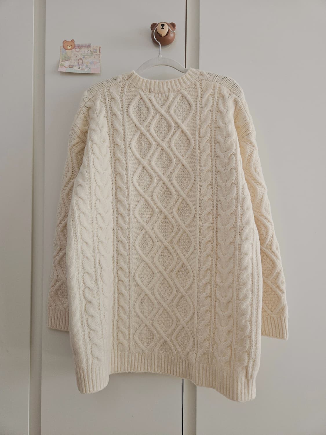 꽈배기 아이보리 니트 원피스 상품이미지3