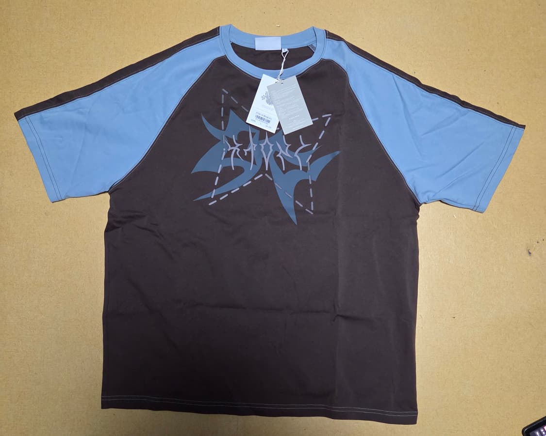 XTONZ 로렌 배색 반팔 티셔츠 L 상품이미지1