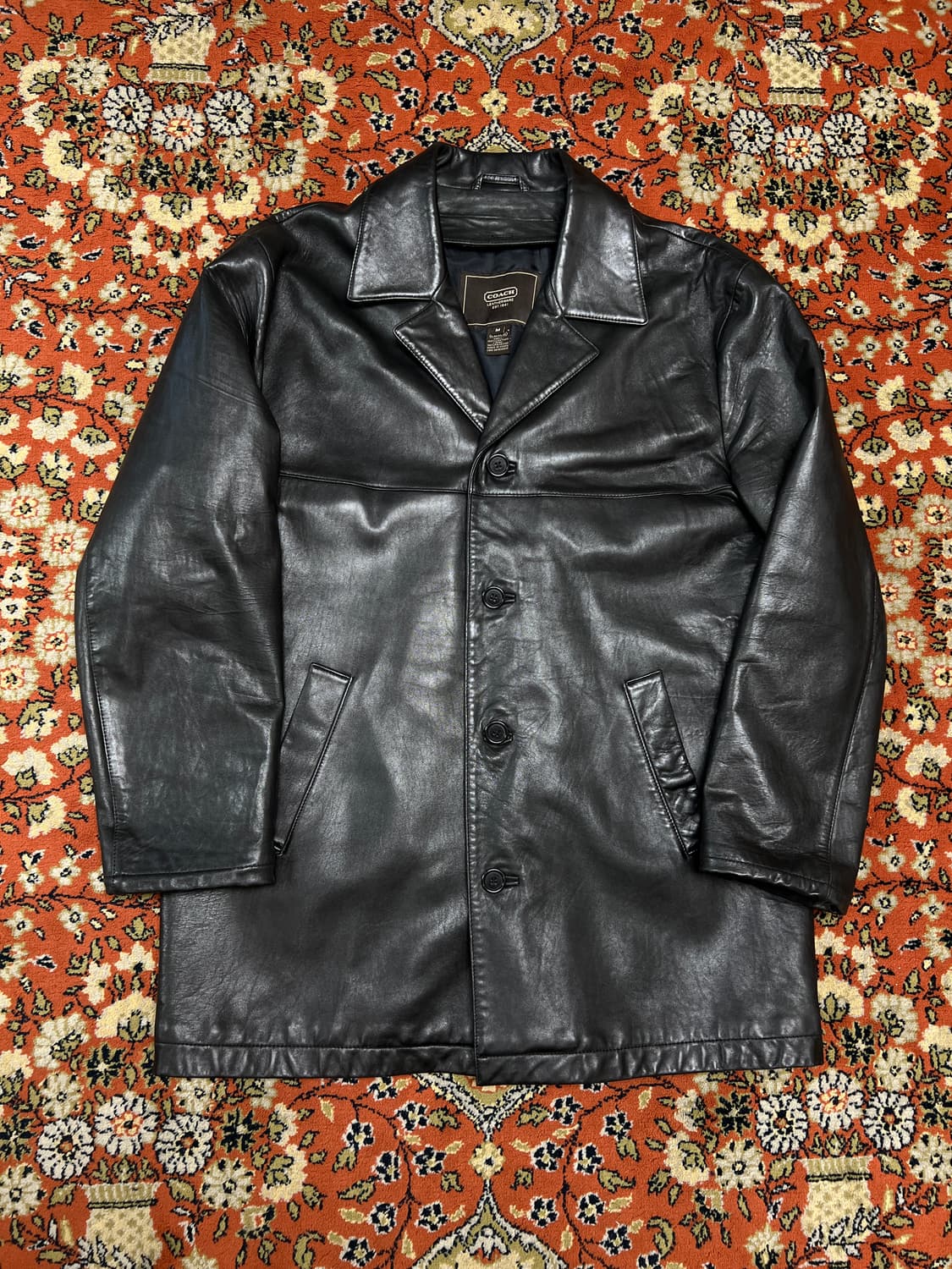 [105] COACH 코치 빈티지 리얼 레더 카코트 블랙 상품이미지1