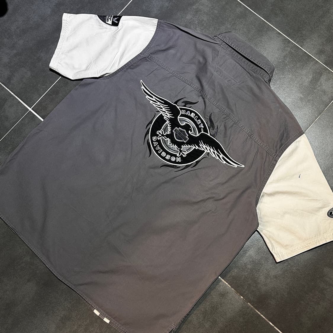 [HARLEY DAVIDSON] 투라인 빈티지 패치워크 배색 반팔셔츠 상품이미지4
