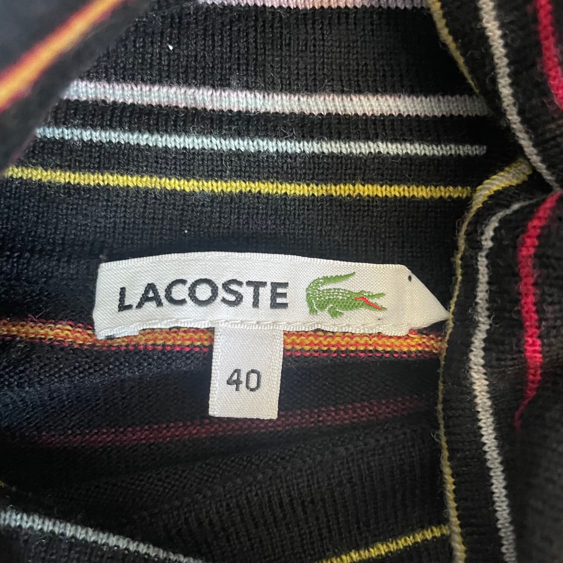 라코스테 터틀넥 스트라이프 니트 원피스 40 상품이미지4