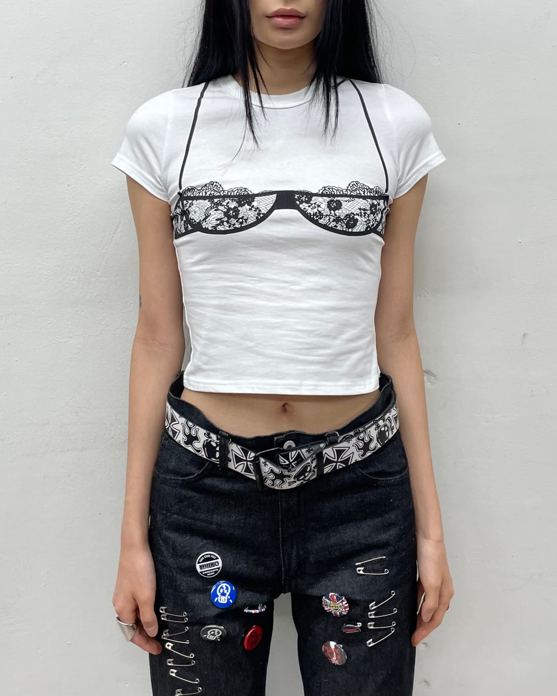Bra top sexy white t-shirt  상품이미지2