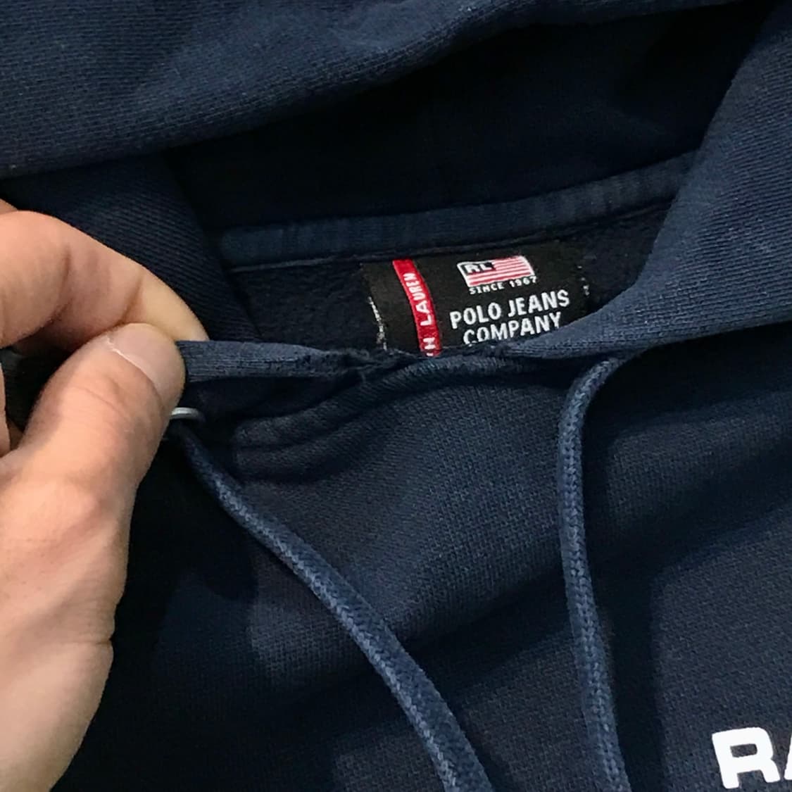 폴로 진 네이비 알파벳 프린팅 기모 후디 남성 115 빅사이즈  상품이미지7