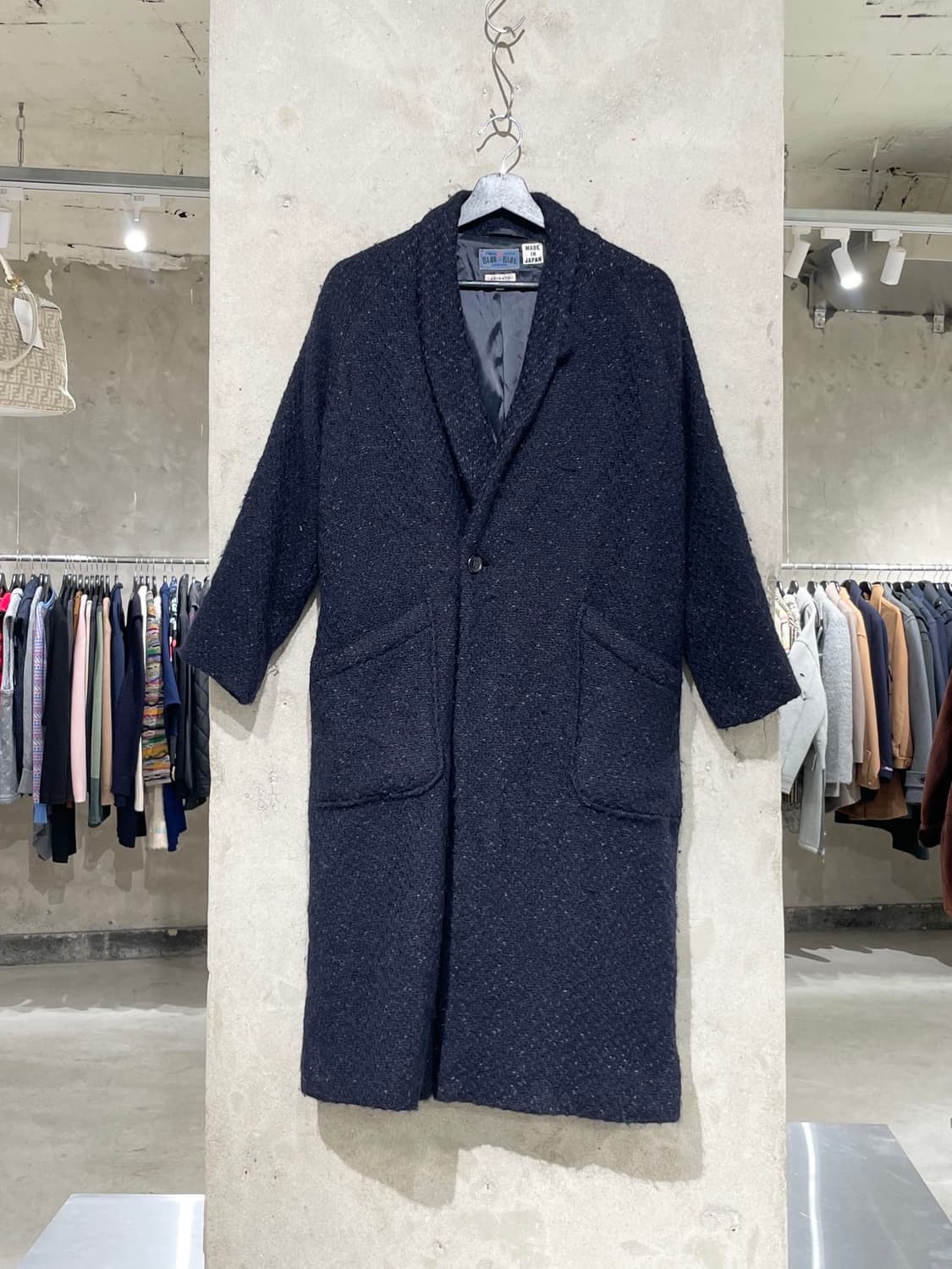 블루 블루 재팬 다크 네이비 인디고 울 코트 상품이미지1
