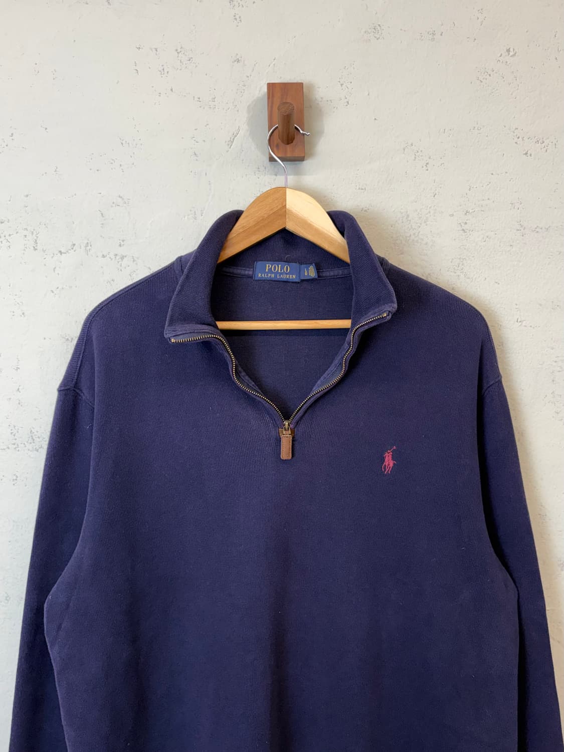 폴로랄프로렌 네이비 코튼 니트 반집업 상품이미지4