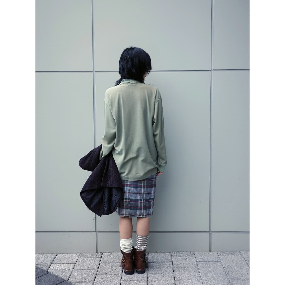 빈티지 올리브 폴로셔츠 롱슬리브 상품이미지2