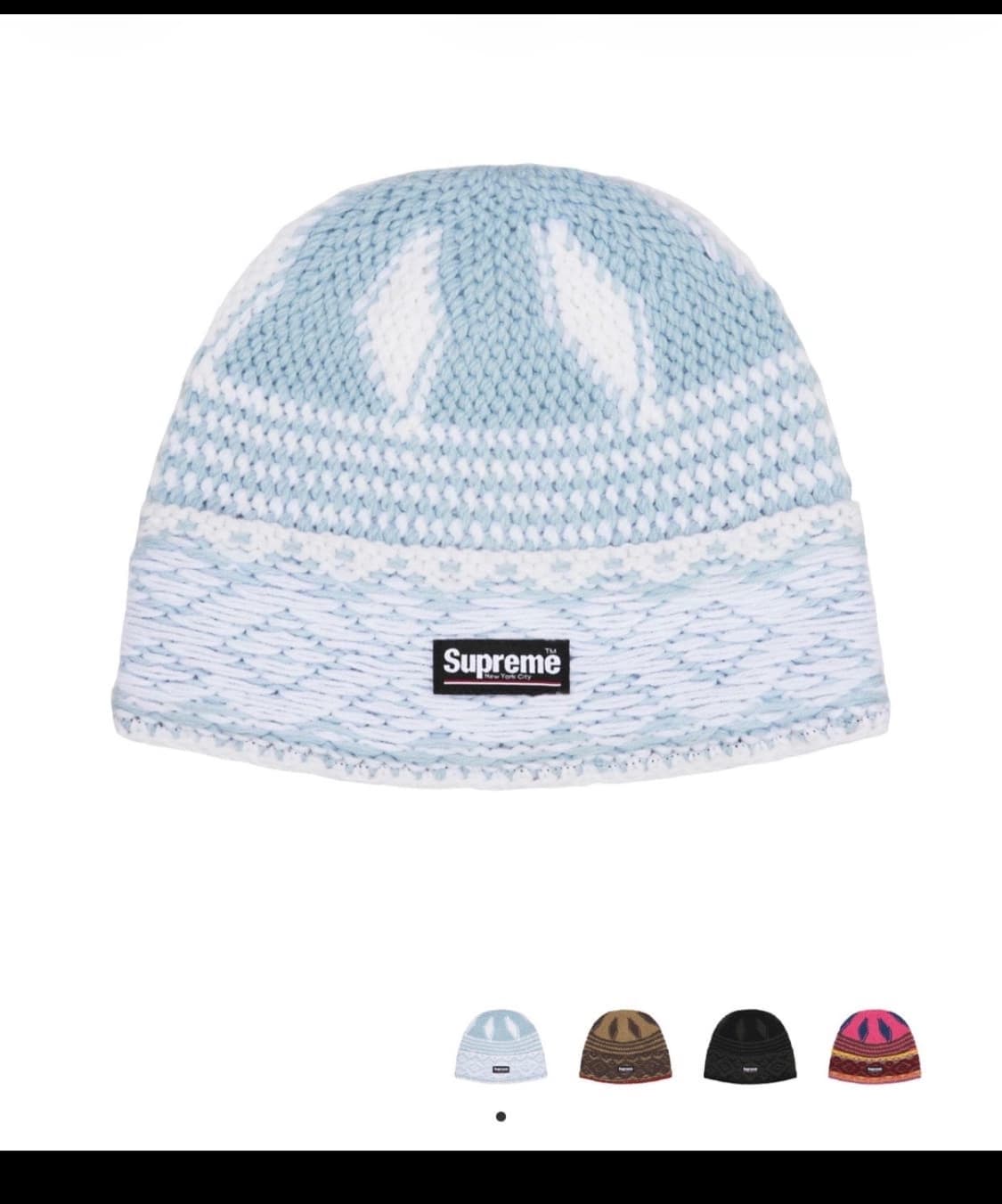 슈프림 다이아몬드 비니 라이트블루- 새상품-25FW 상품이미지1