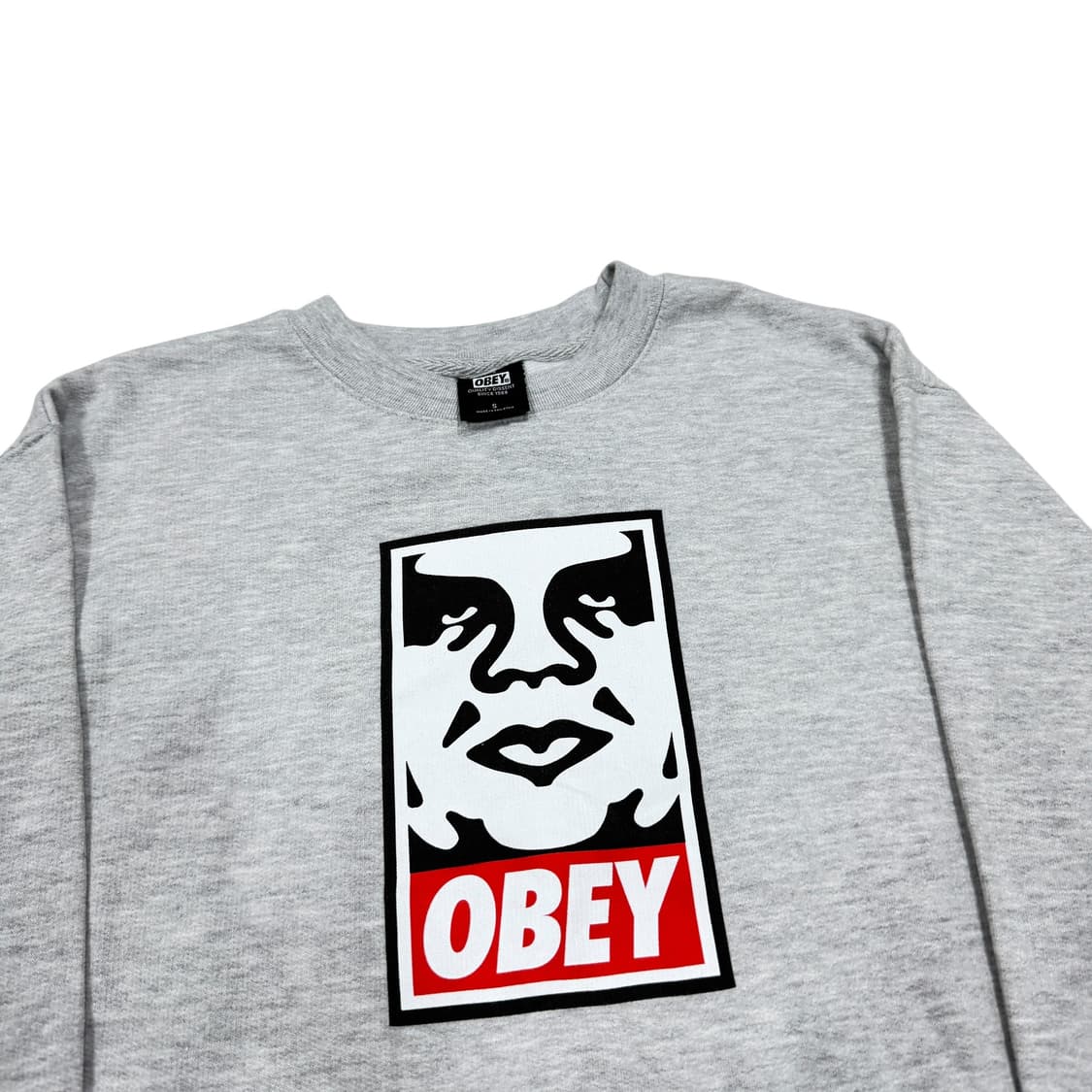 오베이 프린팅 기모 스웻셔츠 맨투맨 그레이 S 상품이미지2