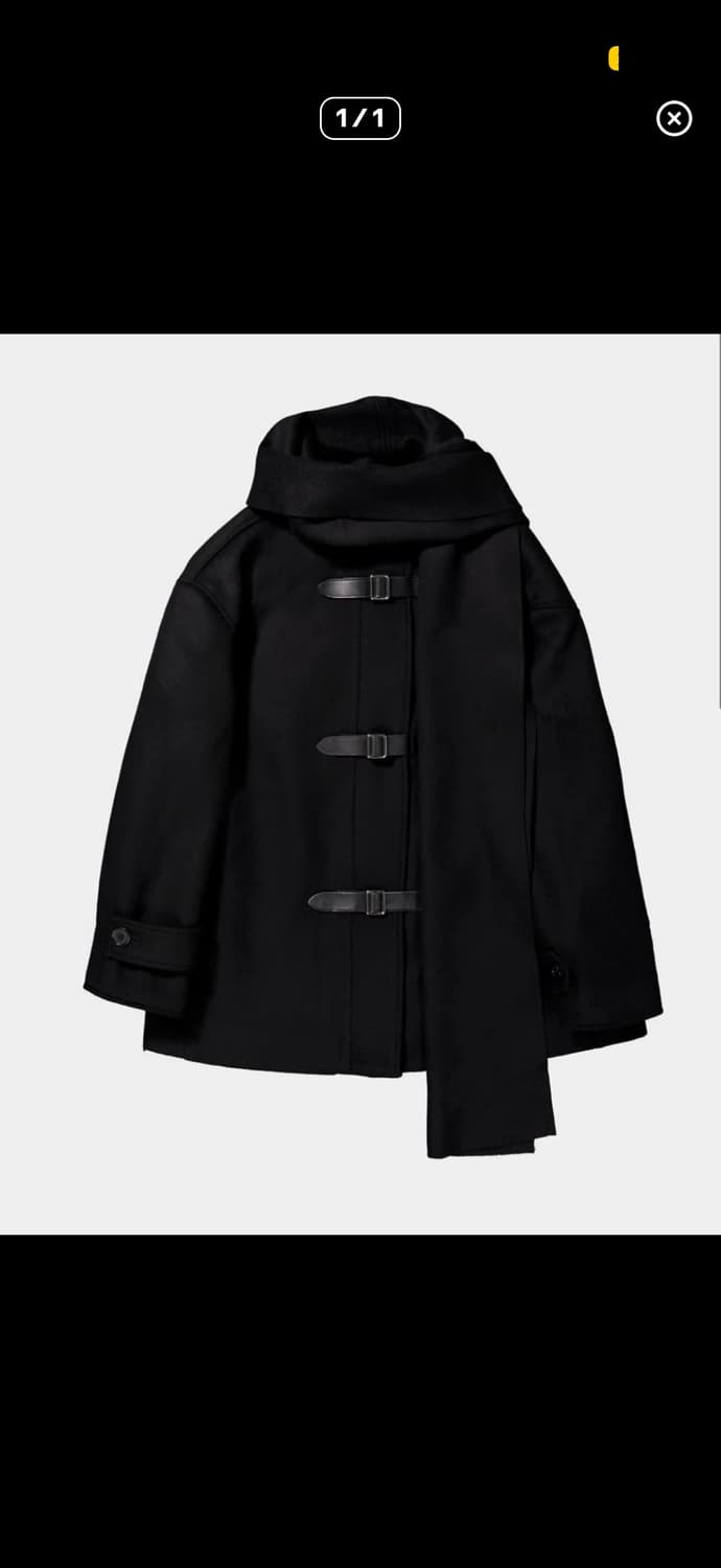 생긴스튜디오 머플러 코트 블랙 상품이미지1