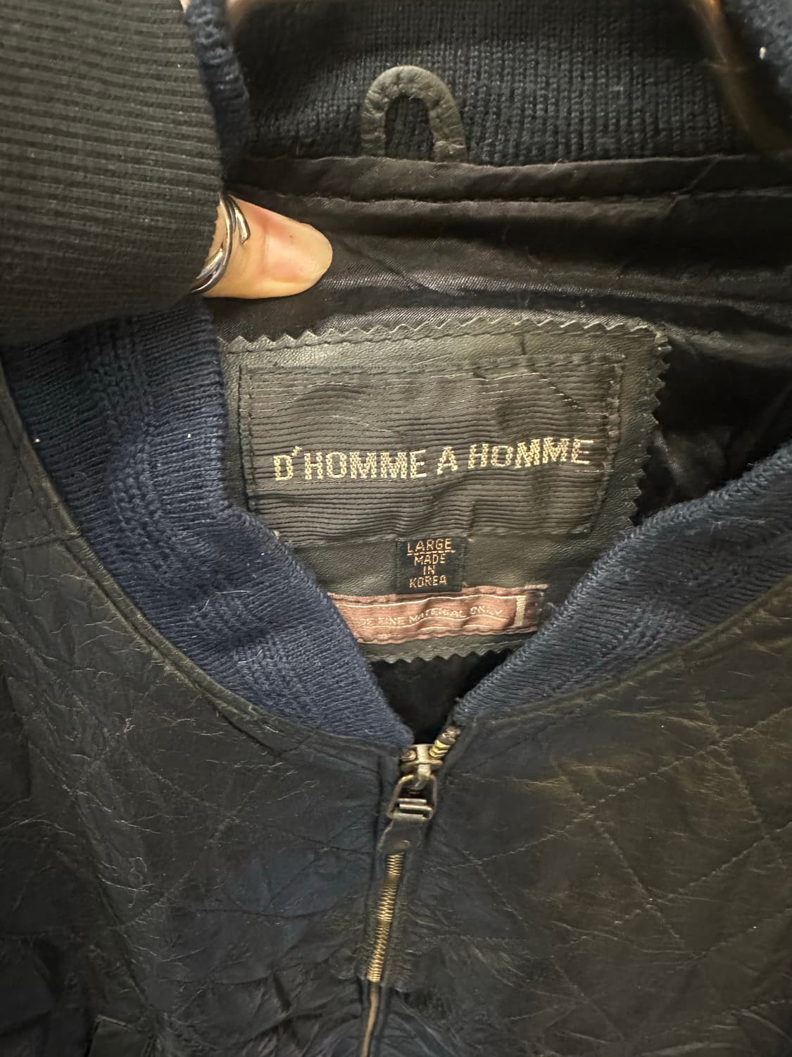 D homme 퀼팅 카우 레더 자켓 상품이미지5