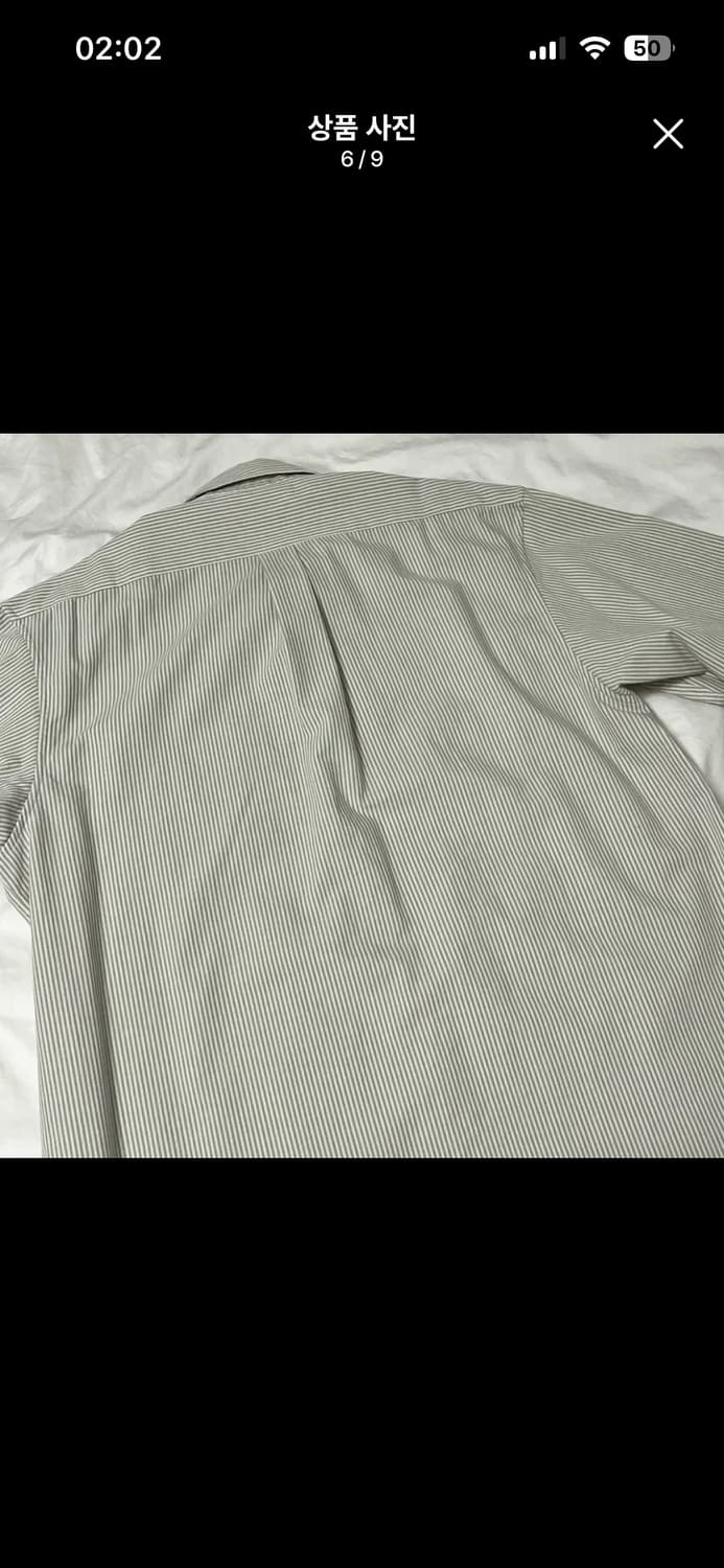 토마스모어 프렌치 스트라이프 셔츠 - 그레이 그린 s 상품이미지3