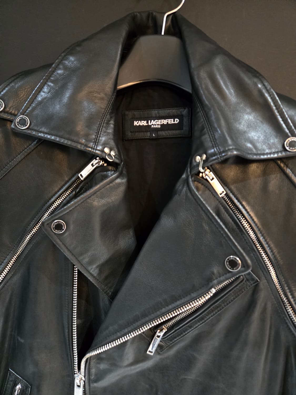 칼라거펠트 리얼레더 라이더쟈켓 상품이미지2