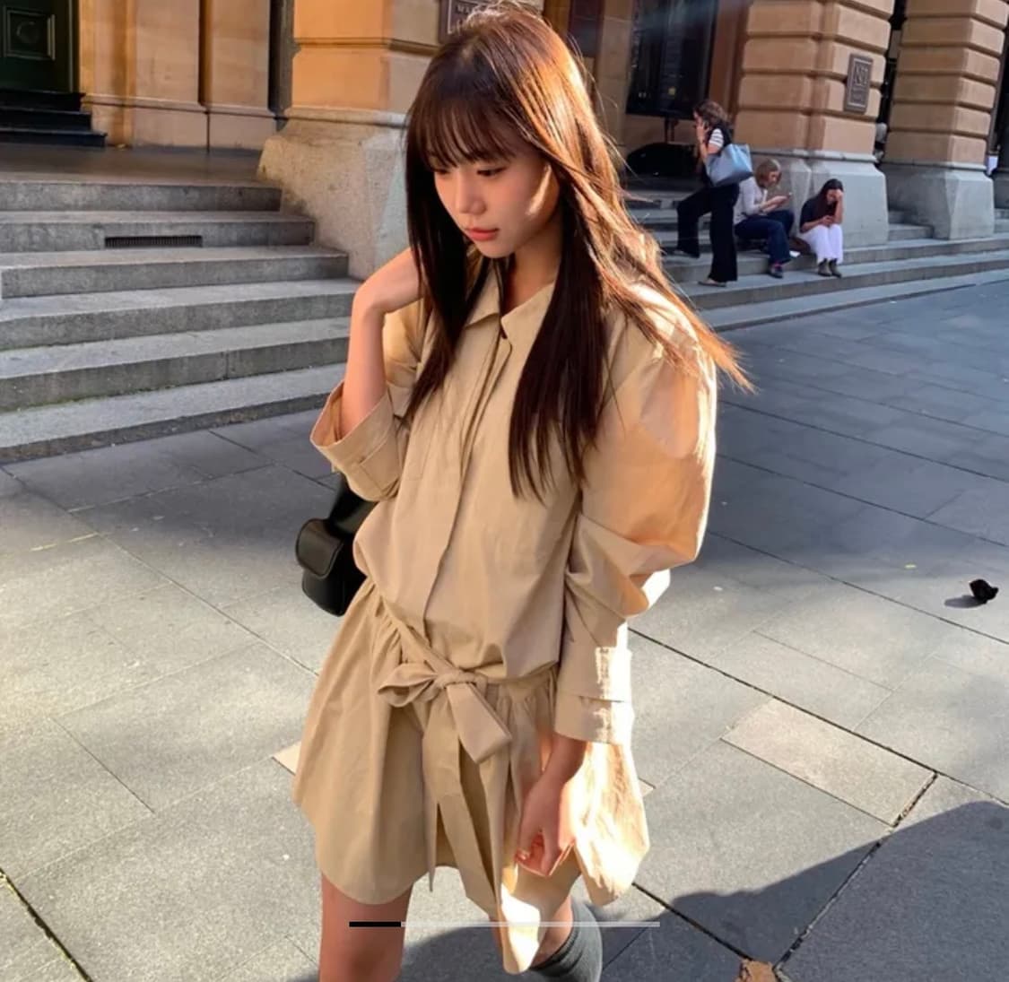 썸웨어버터 트렌치 리본 원피스 상품이미지1
