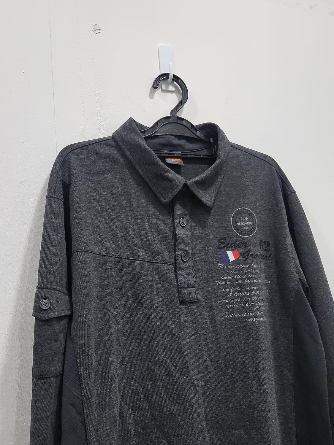 [XXL] 아이더 챠콜 카라 티셔츠 긴팔티 남성 110사이즈 상품이미지3