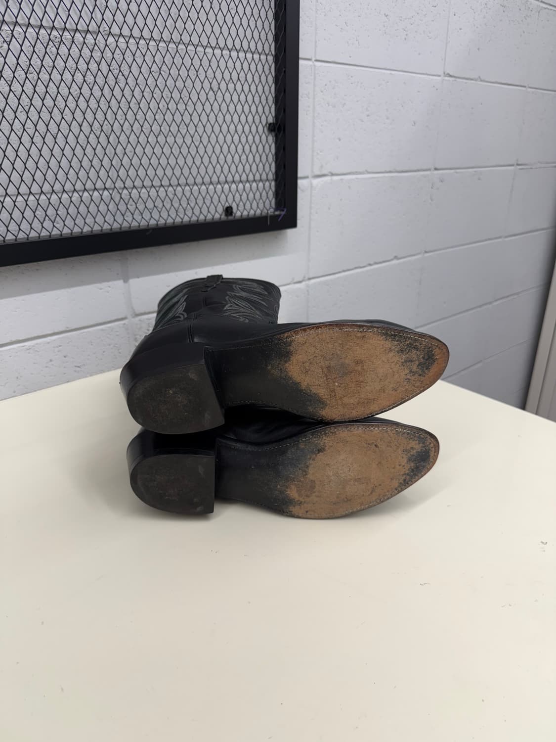 Lucchese Black Leather Western Boots 11E 상품이미지3