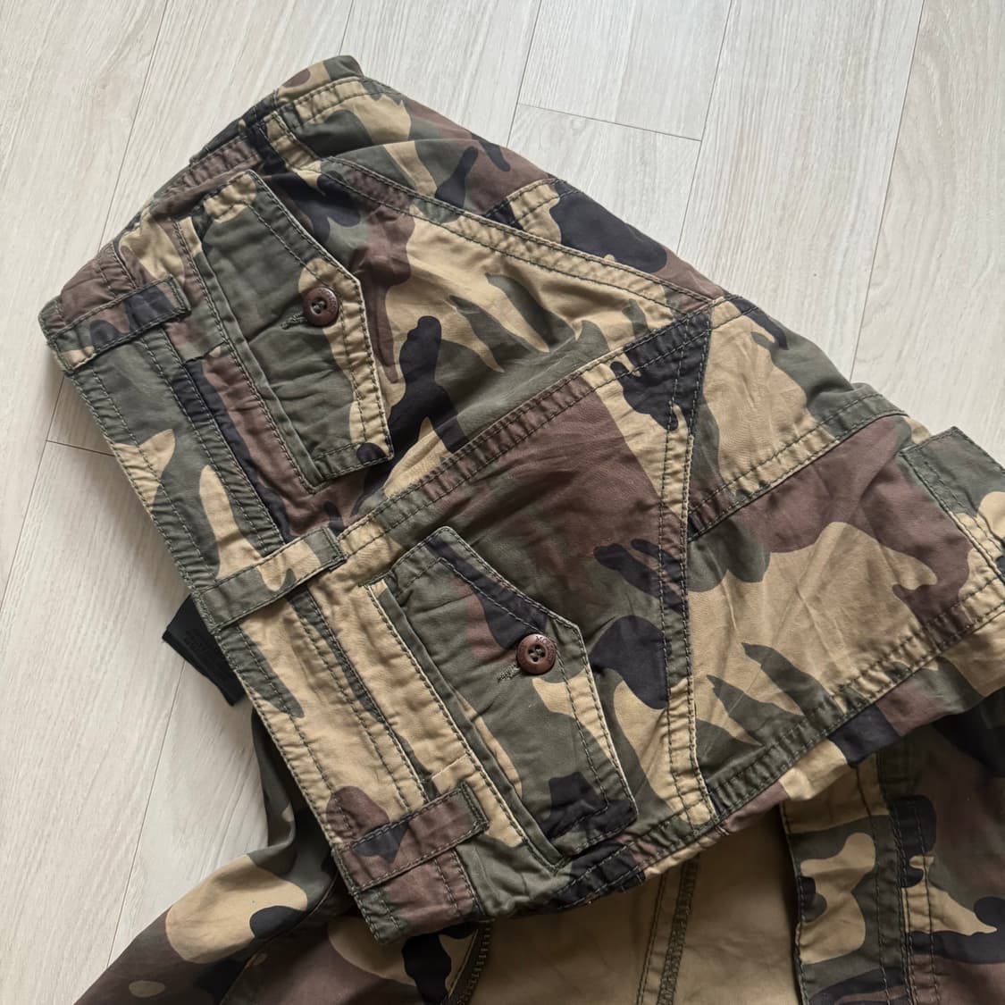 Moussy 지퍼디테일 트임 카모 맥시 롱스커트 락시크 y2k 펑크 갸루 상품이미지5