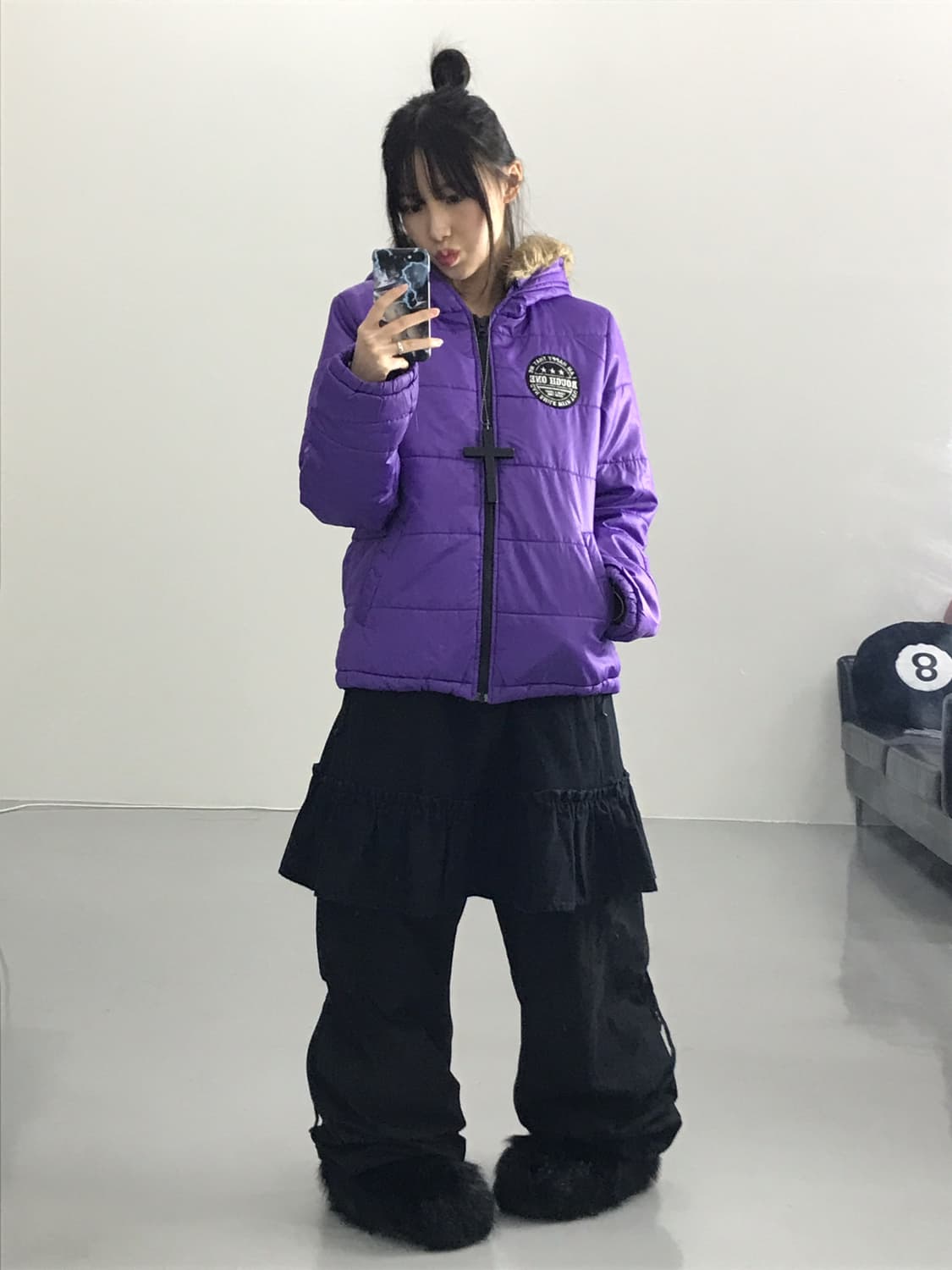 Jpn Kitsch Purple Puffer Jackets 상품이미지1