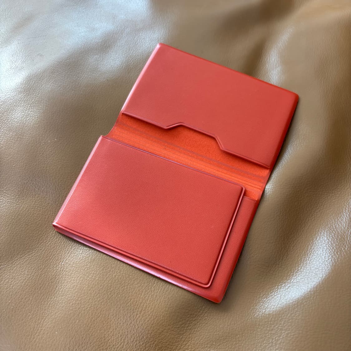 Beams 빔즈 빔스 레더 카드 지갑 레드 브라운 상품이미지5