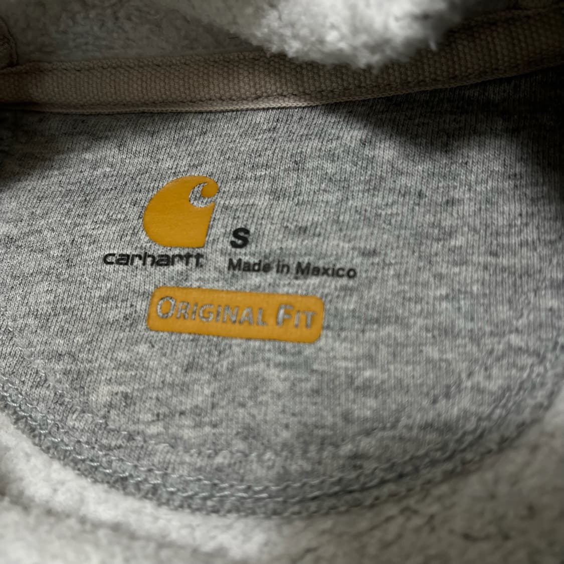 칼하트 WIP 오리지널핏 로고 와펜 기모 후드티 [그레이] S/90 상품이미지6