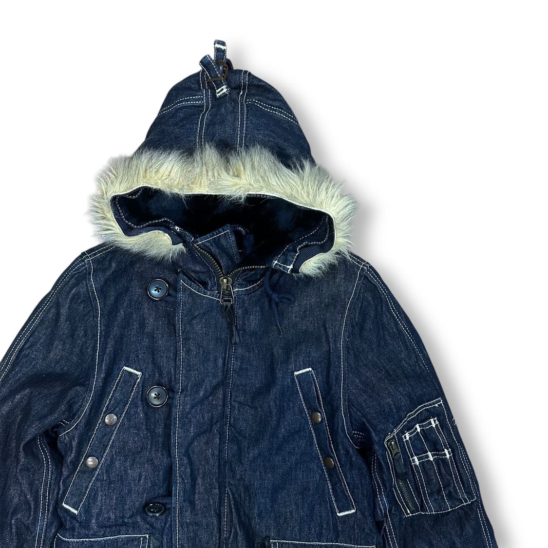 딥블루 데님 야상 점퍼 상품이미지2