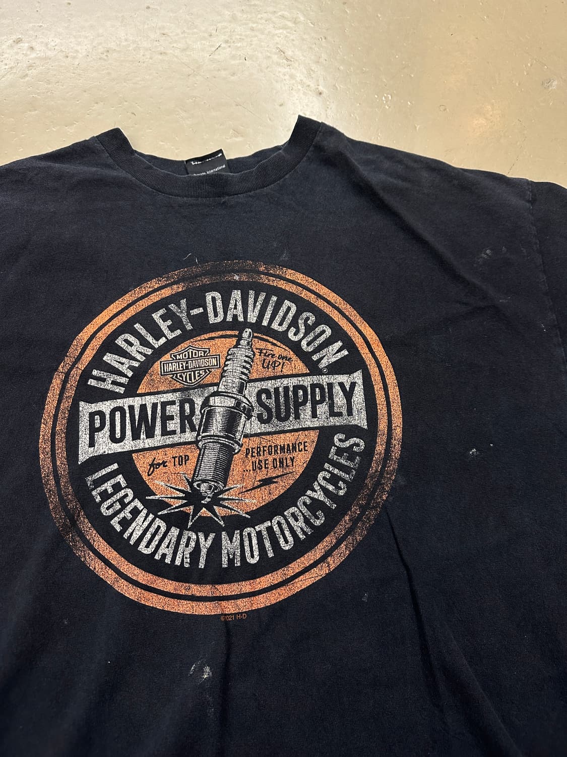 할리데이비슨 그레이 프린팅 반팔T 상품이미지4