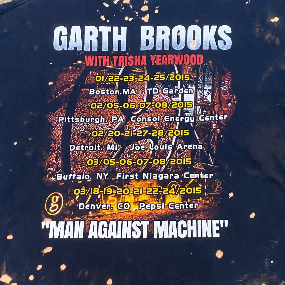 미국 빈티지 가스 브룩스 GARTH BROOKS 타이다이 반팔티 락티셔츠 상품이미지6