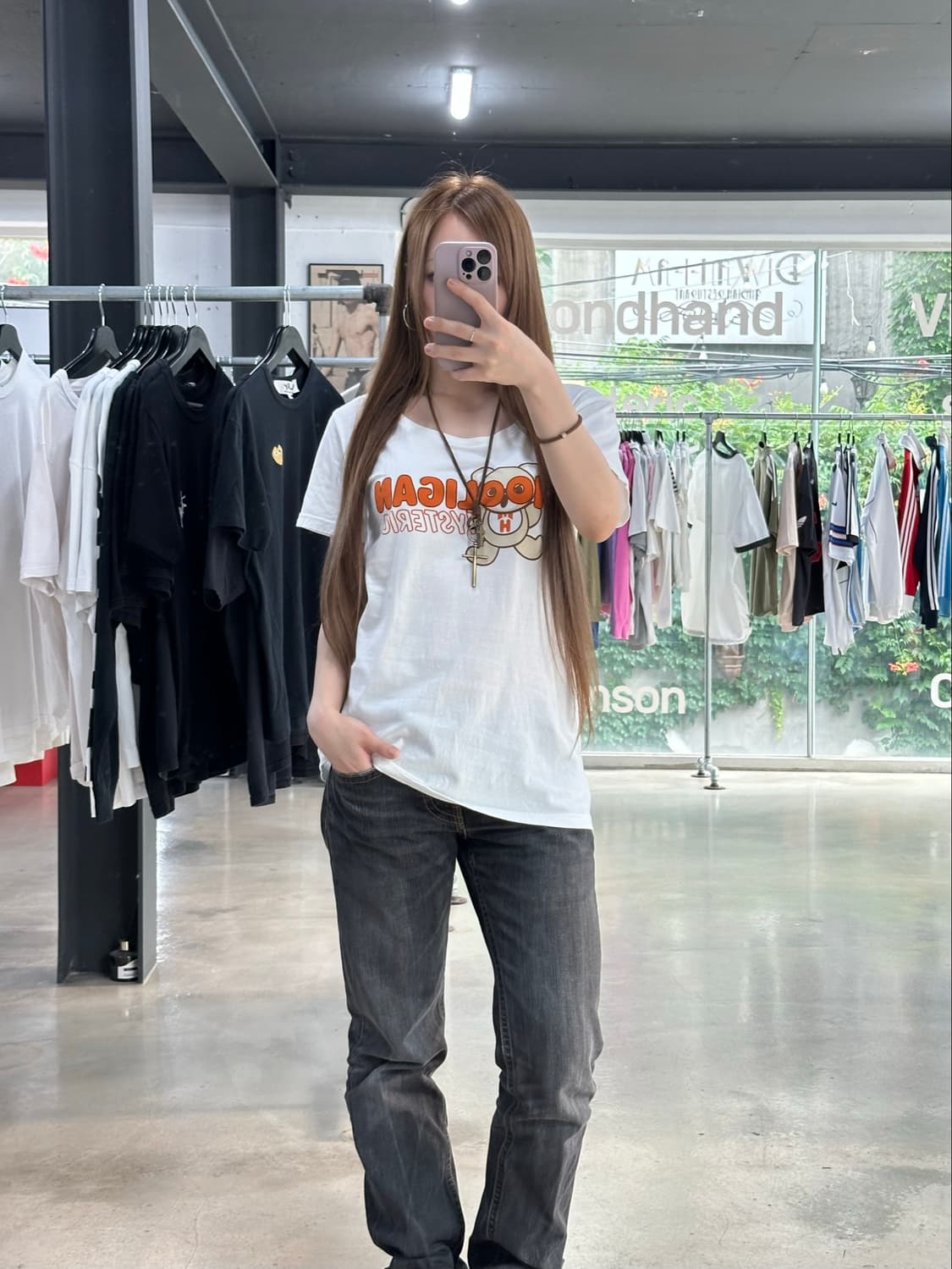 히스테릭글래머 Dizzy&Milky퍽베어 Hooligan 반팔티 상품이미지2