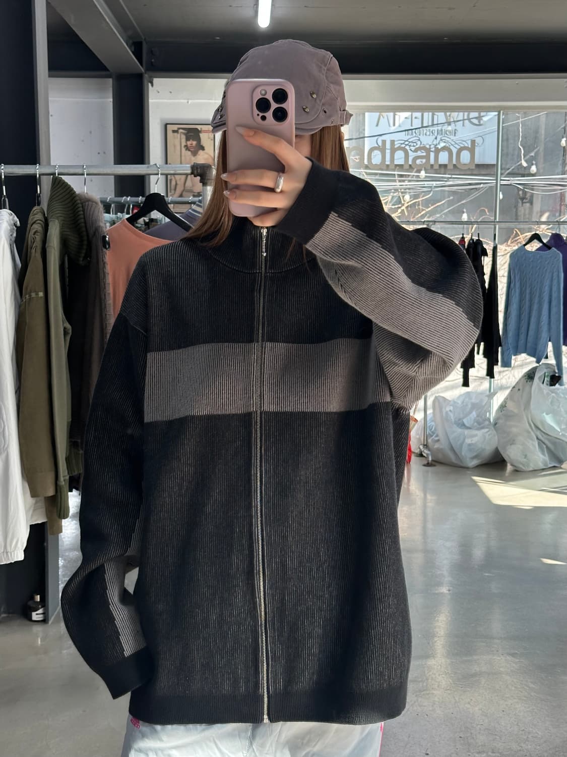 슈프림 22FW 투톤 립드 집업 스웨터 상품이미지4